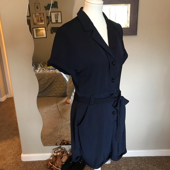 Navy Blue Romper - Picture 2 of 4